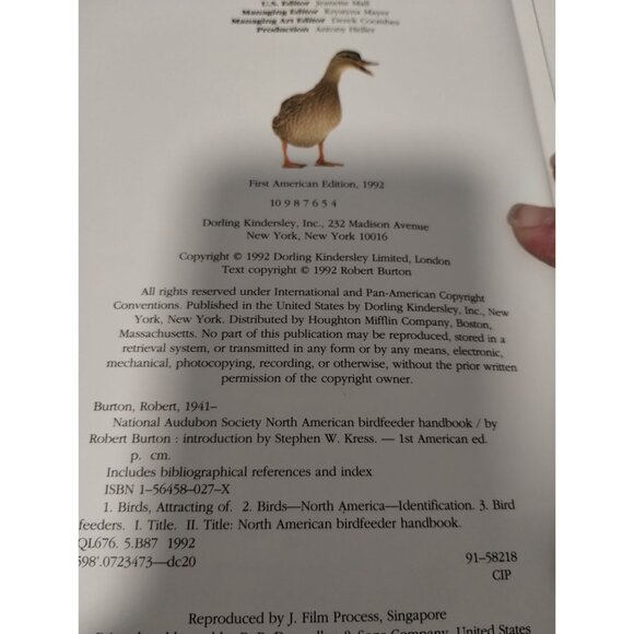 National Audubon Society North American Birdfeeder Handbook By Robert Burton Har - Picture 3 of 3
